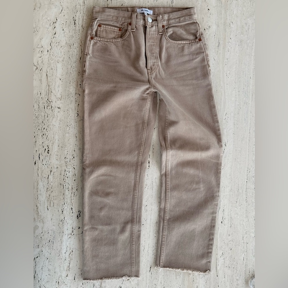 RE/DONE 70s Stovepipe Jeans, “Washed Khaki”, size 25